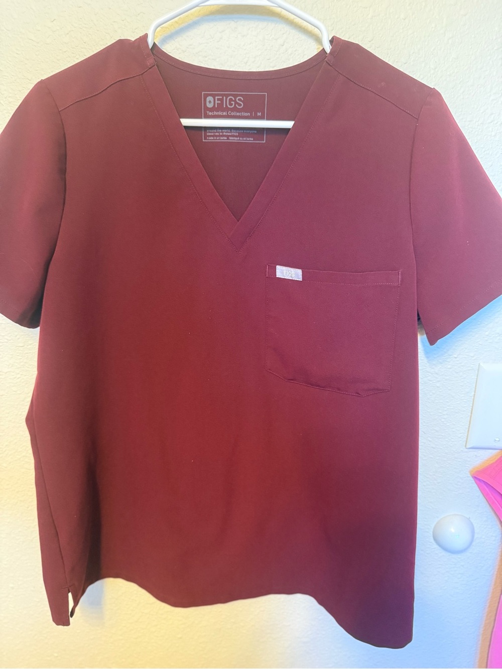 Figs Women’s Catarina Scrub Top (only) Burgundy Medium